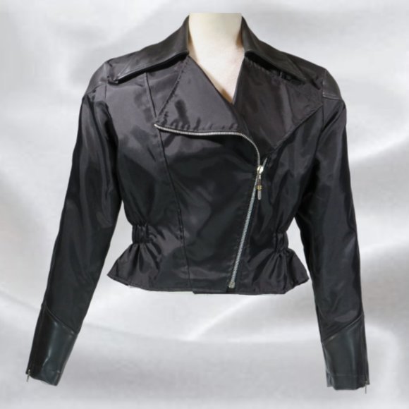 Starlette Paris Black Moto Jacket in Size Medium - Picture 1 of 7